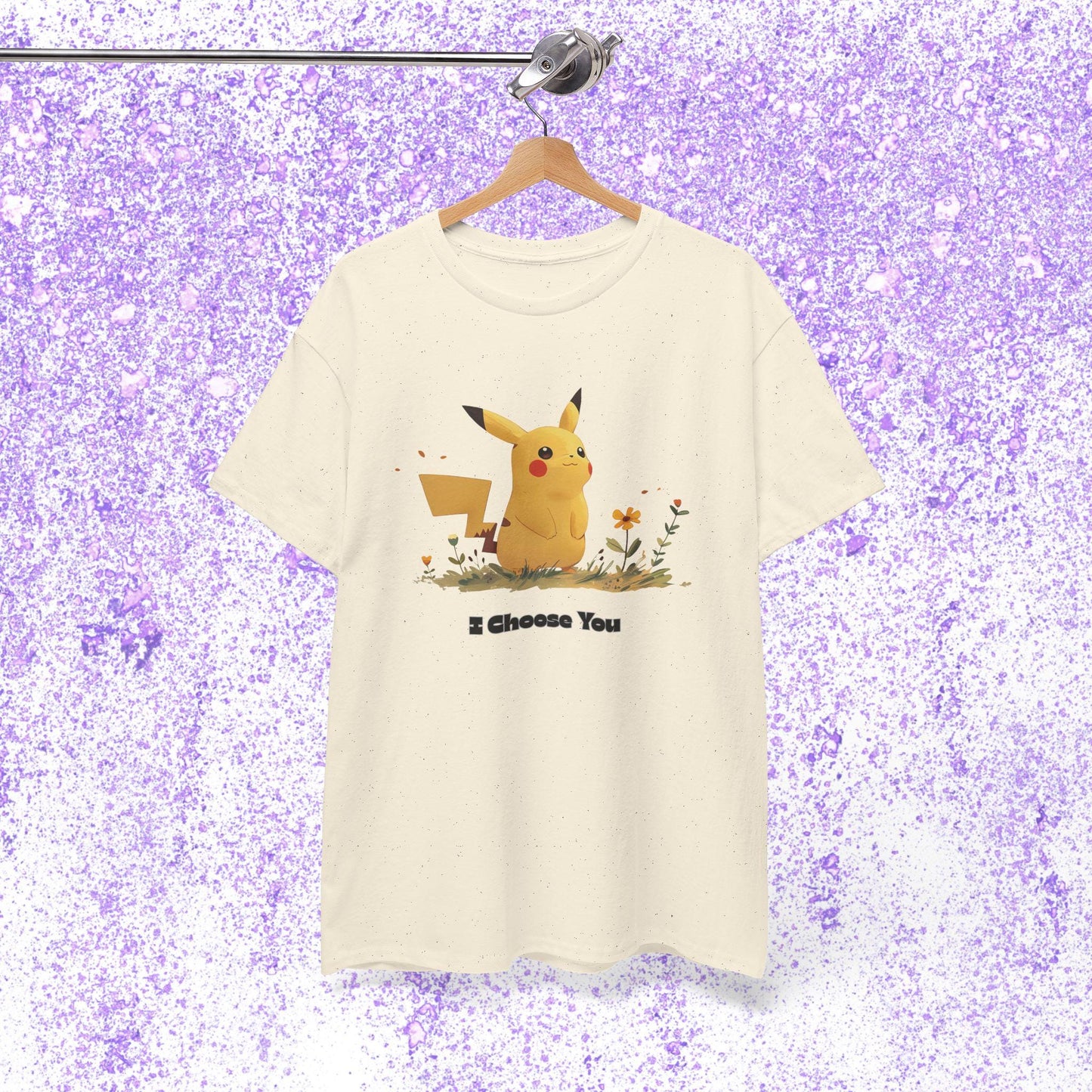 I Choose You Pika Inspired Shirt | Cute Kawaii Pokemon T-Shirt | Unisex Anime Graphic Tee | Floral Vintage Aesthetic Gift