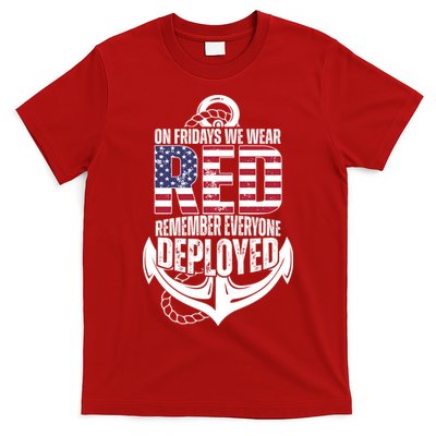 On Fridays We Wear Red Remember Everyone Deployed T-Shirt