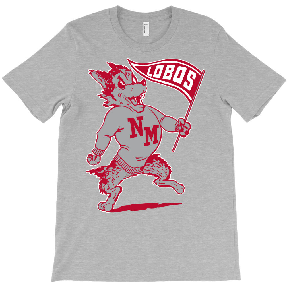 vintage looking unm lobos yellow red T-Shirt