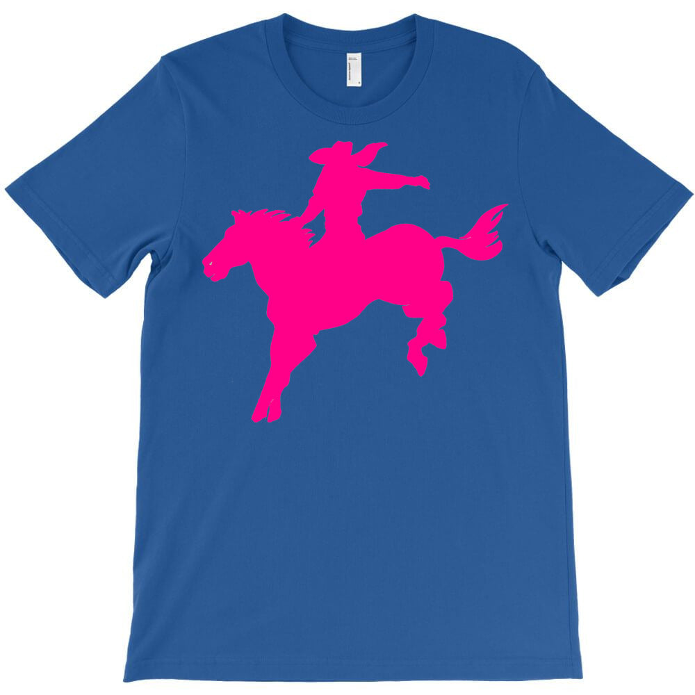 pink black western bucking bronco cowboy red cute T-Shirt