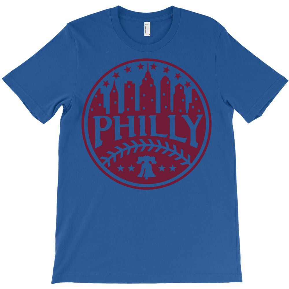 retro vintage philadelphia baseball old school red philly city skyline T-Shirt