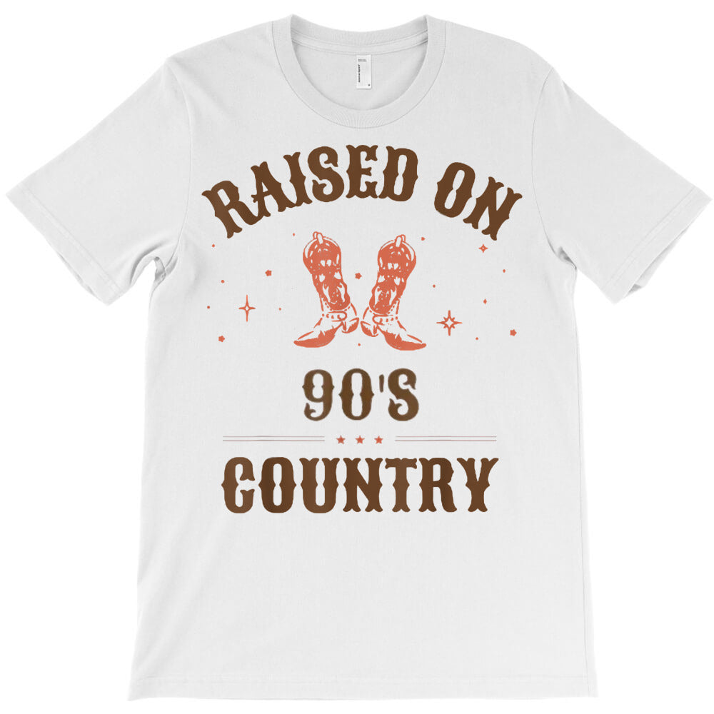 raised on 90s country retro music western cowboy cowgirl t shirt T-Shirt