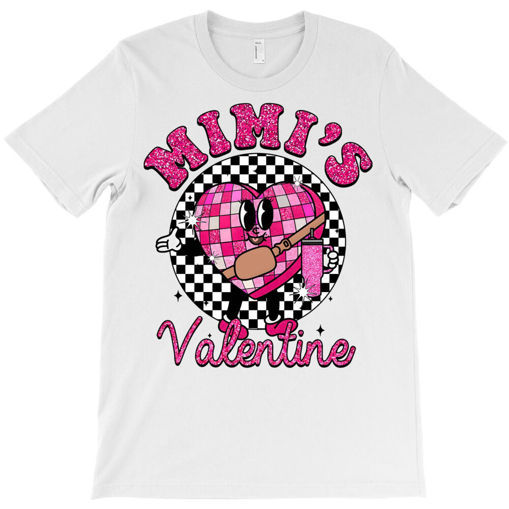 Sparkling Mimis Valentine Heart Candy Checkered T-Shirt