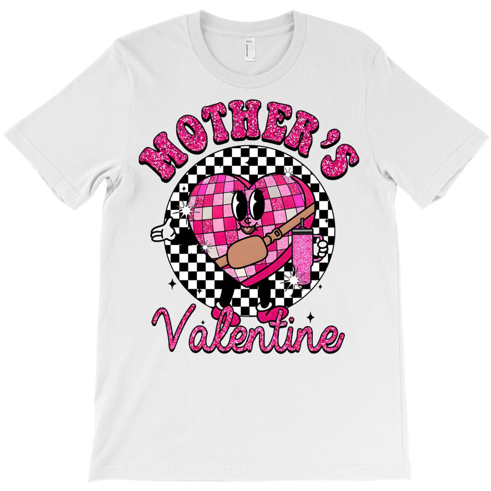 Sparkling Mothers Day Heart Checkered Candy T-Shirt