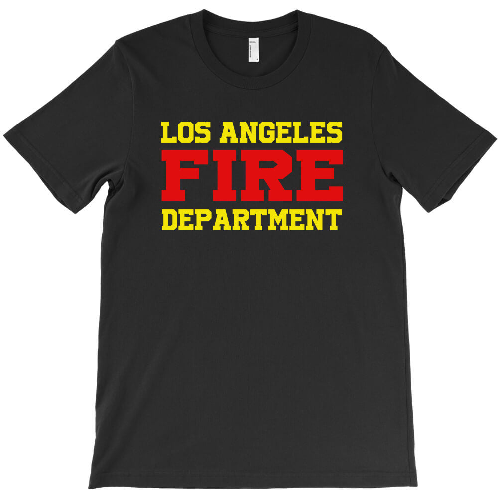 Lafd Los Angeles Fire Department Yellow Red T-Shirt