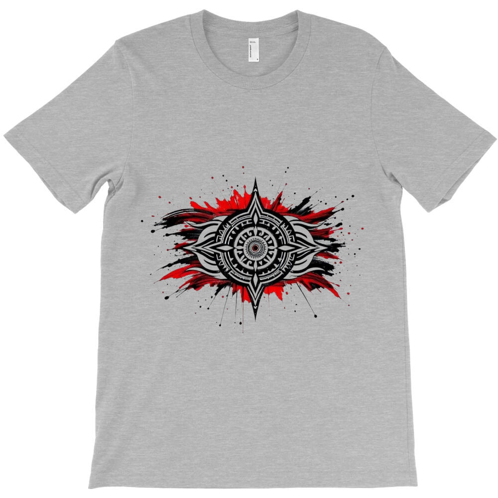 tribal mandala art with red and black accents T-Shirt