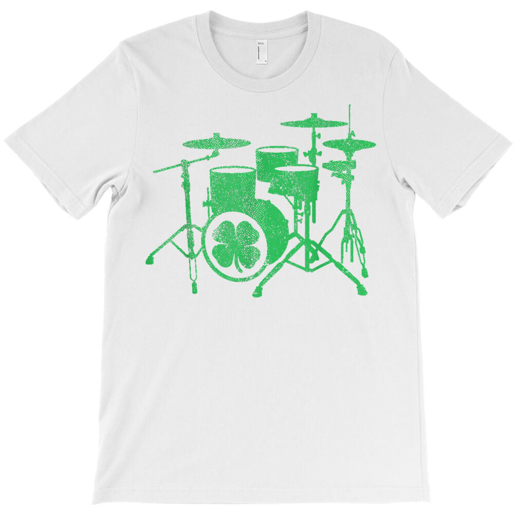 st patrick's day shamrock drum irish green drummer paddy's t shirt T-Shirt