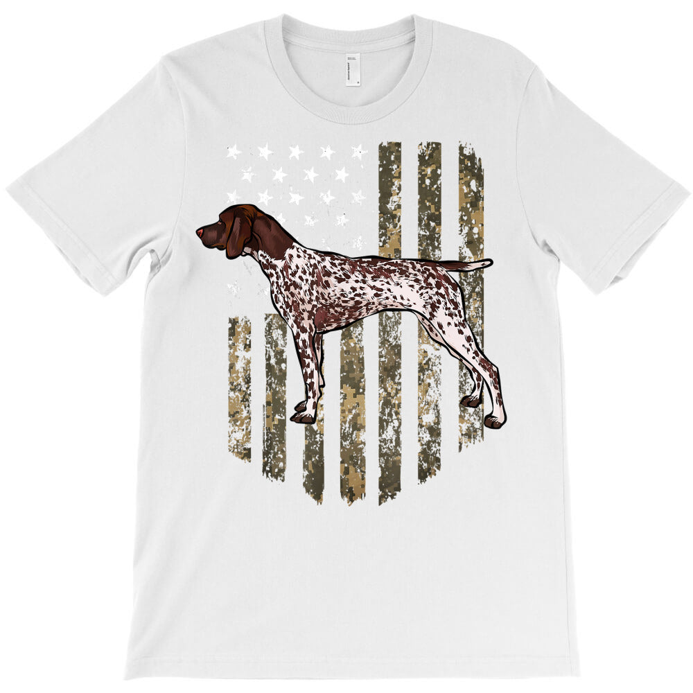 camo american flag german shorthaired pointer 4th of july t shirt T-Shirt