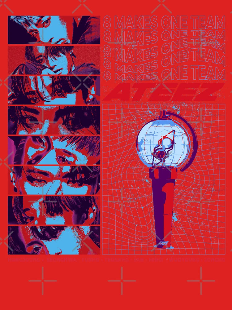 Ateez OT8 Retro Streetwear Inspired Design Classic T-Shirt