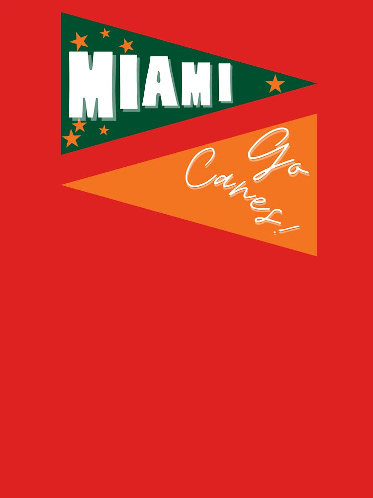 Set of 2 University of miami Umiami canes pennant flag pride stickers Classic T-Shirt