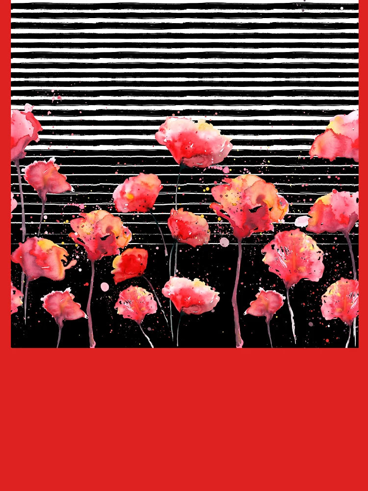 Red Watercolor Poppies Classic T-Shirt