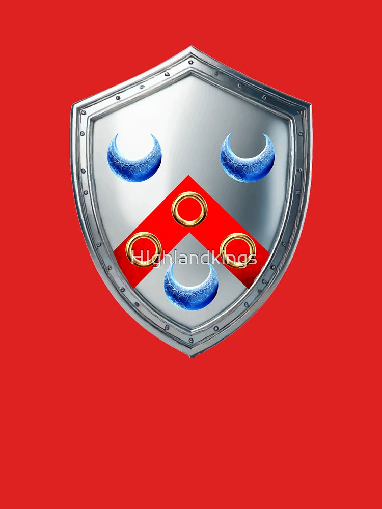 Walker Name Shield  Red Chevron and Blue Crescents on Silver Classic T-Shirt