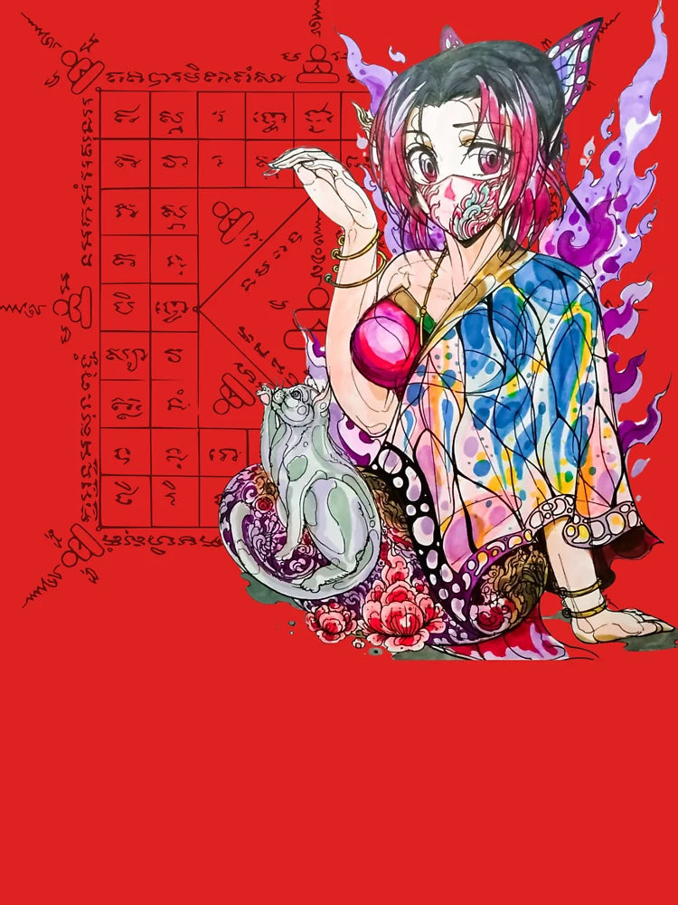 Aika Yumehime – Japanese Fortune Maiden with Sacred Yantra Blessing Classic T-Shirt