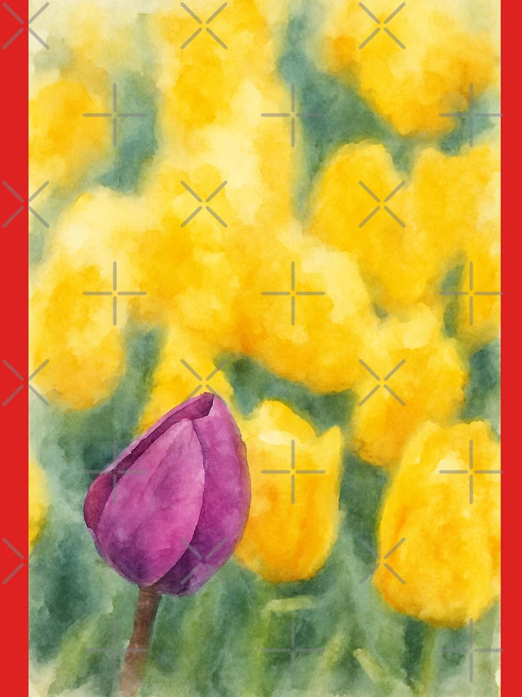 Purple Tulip in Watercolor – AI from Original Photo Classic T-Shirt