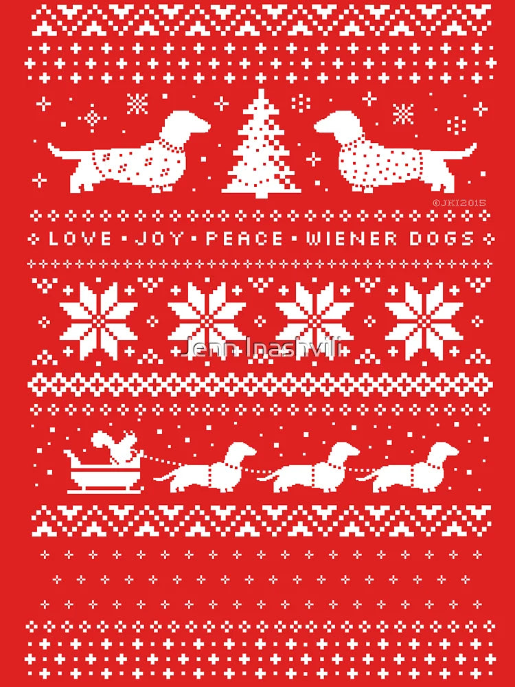 Dachshunds Christmas Sweater Pattern Classic T-Shirt