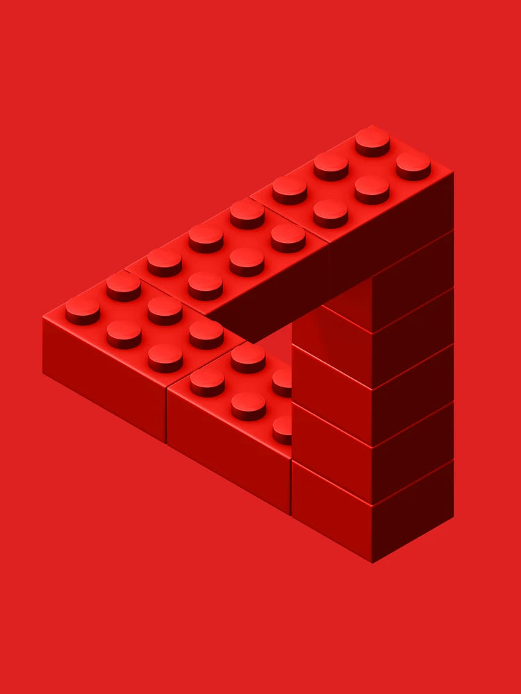 Escher Toy Bricks - Red Classic T-Shirt