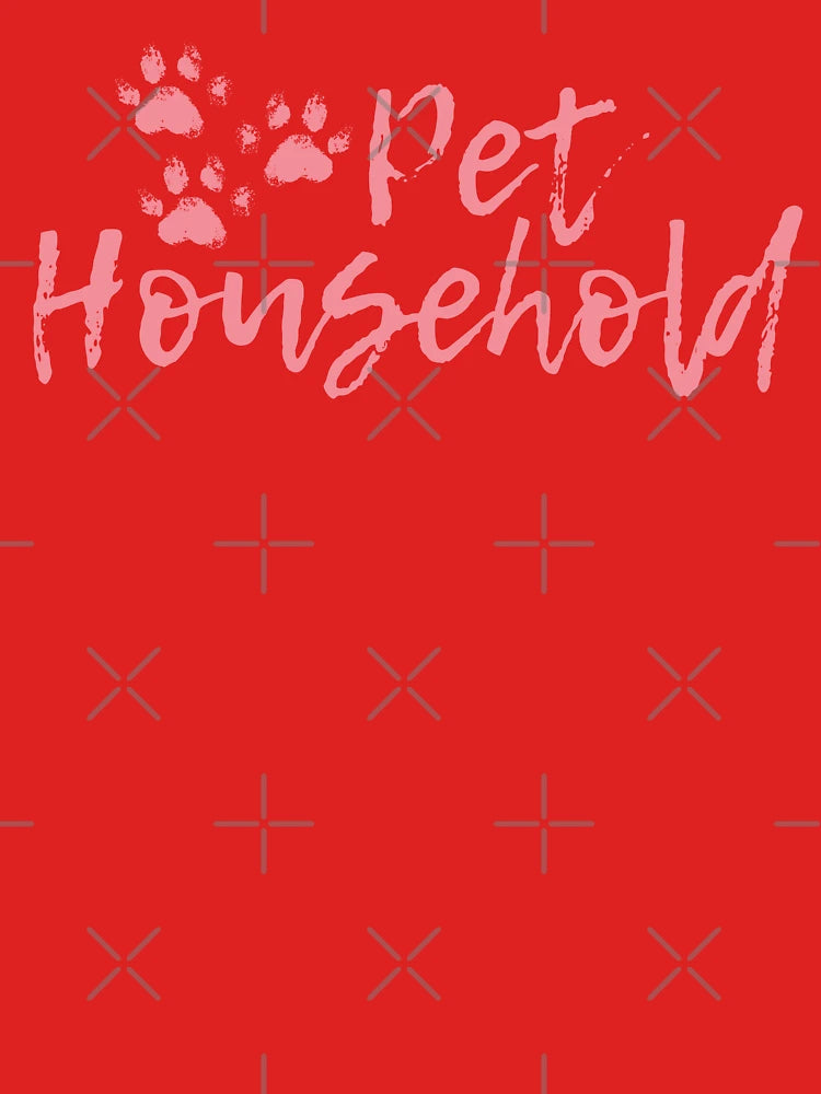 "Pet Household" Triple Pawprint Grunge (Coral Pink) Classic T-Shirt