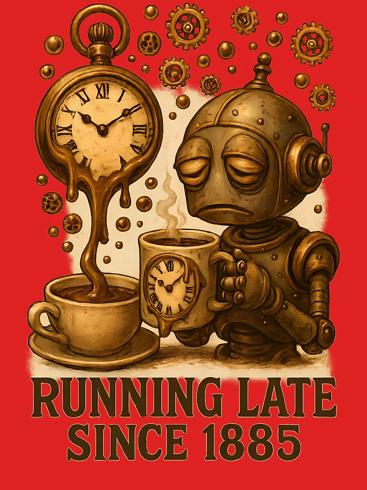 Running Late Since 1885 – Steampunk Coffee Robot Classic T-Shirt