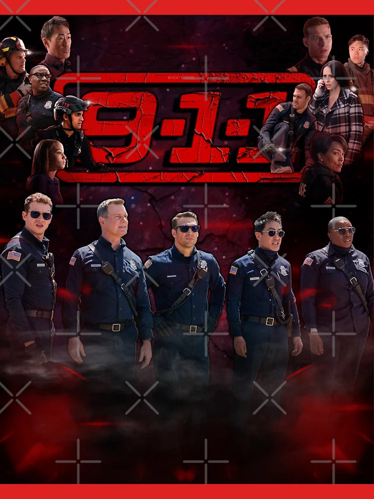9-1-1 : Cast (Purple Red Haze) Classic T-Shirt