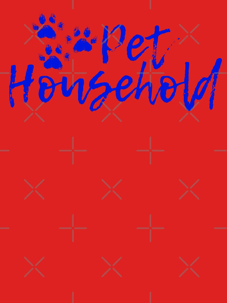 "Pet Household" Triple Pawprint Grunge (Blue) Classic T-Shirt