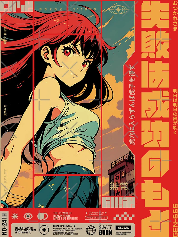 Red-haired woman at sunset in Tokyo Classic T-Shirt