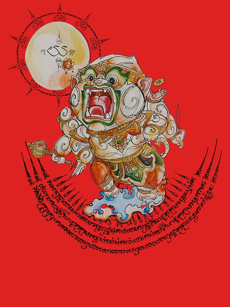 Hanuman the Eight-Armed Divine Warrior – Thai Mythical Guardian with Sacred Yantra Classic T-Shirt