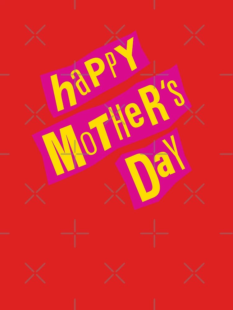 Punk Happy Mother's Day – Bold Yellow Letters on Cutout Bright Pink Classic T-Shirt