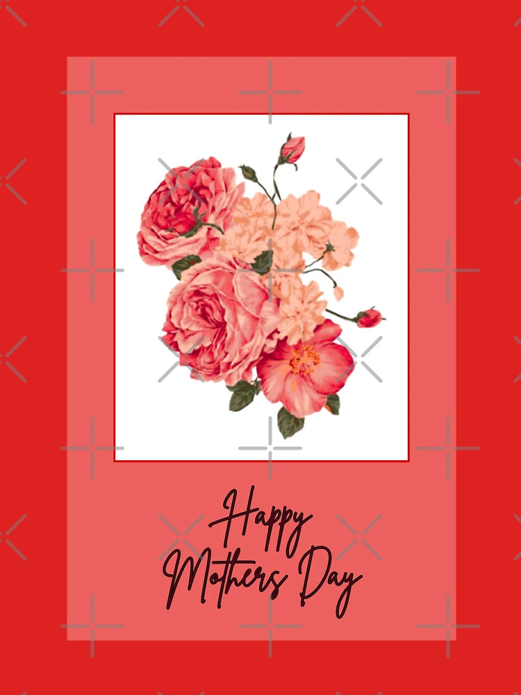 HAPPY MOTHERS DAY CARD, PEACHY RED ROSE Classic T-Shirt