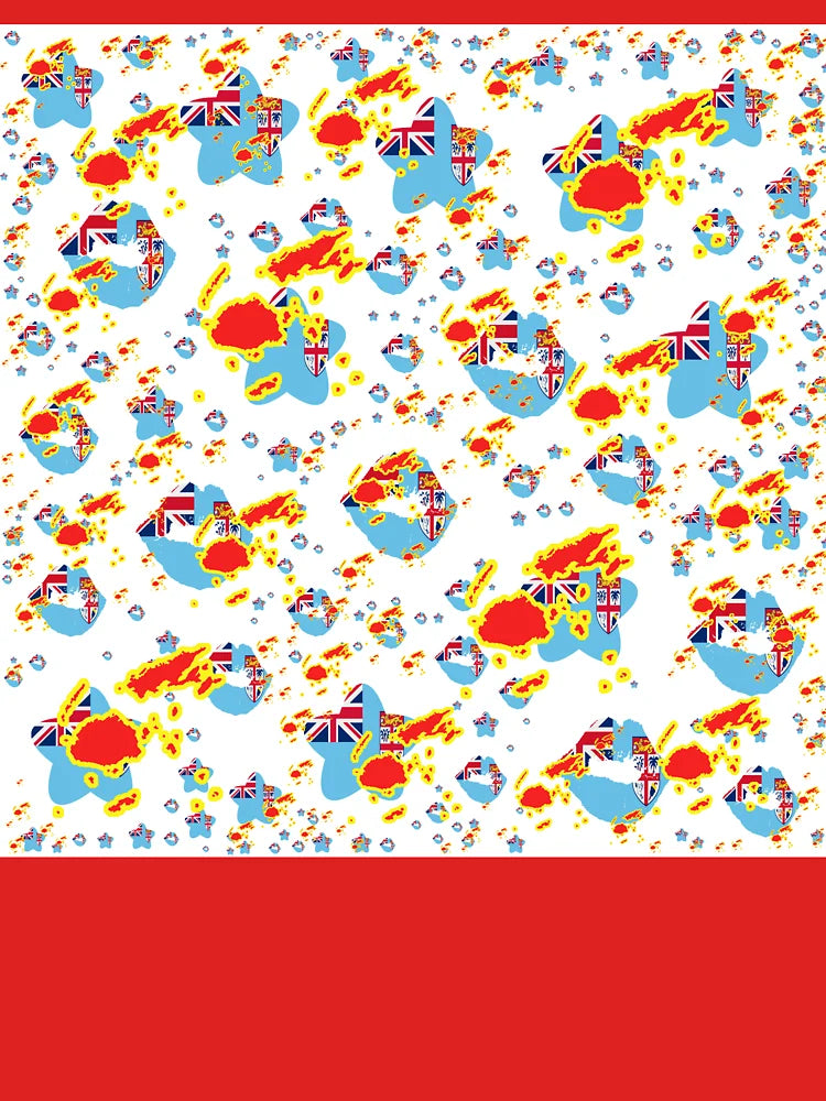 Fiji Montage With Country Shape Stars And Flag Overlays | Fiji Montage avec des superpositions d'étoiles et de drapeaux | Fiyi Montaje con sobreimpresiones de bandera y estrellas en forma de país Classic T-Shirt