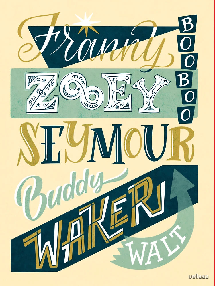 J.D. Salinger's the Glass Family handlettered illustration Classic T-Shirt