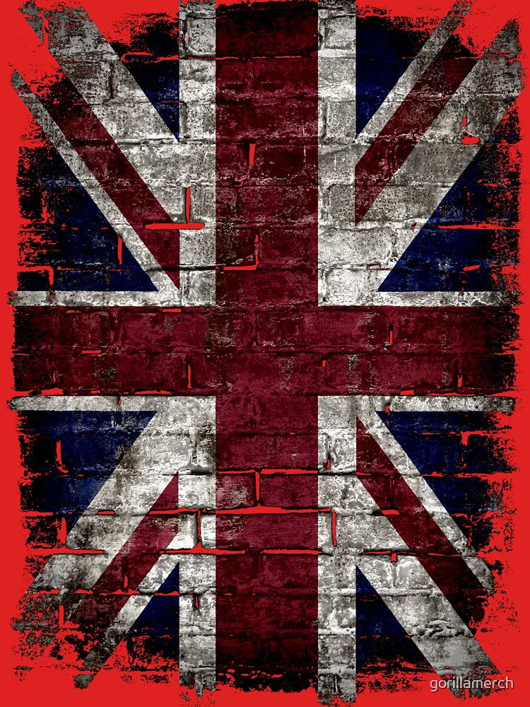 Grunge UK Flag, Great Britain, Punk Style Distressed Wall Classic T-Shirt
