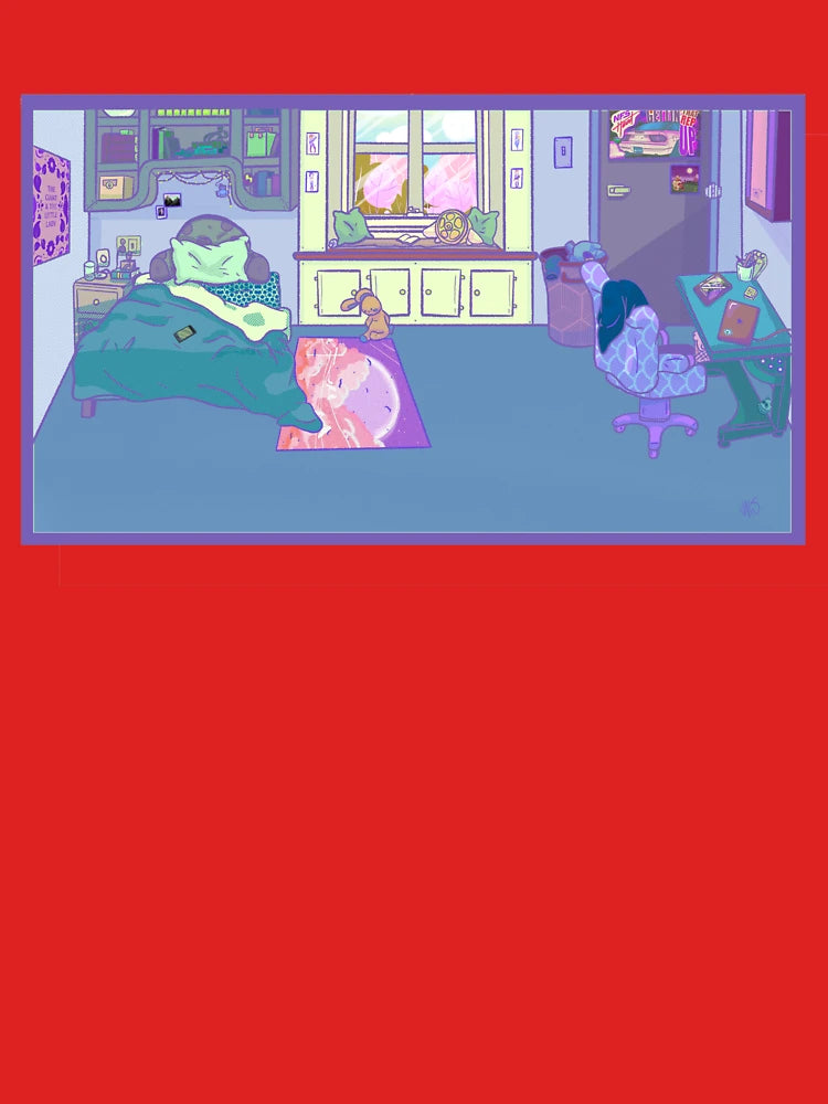Purple and Blue bedroom lofi Classic T-Shirt