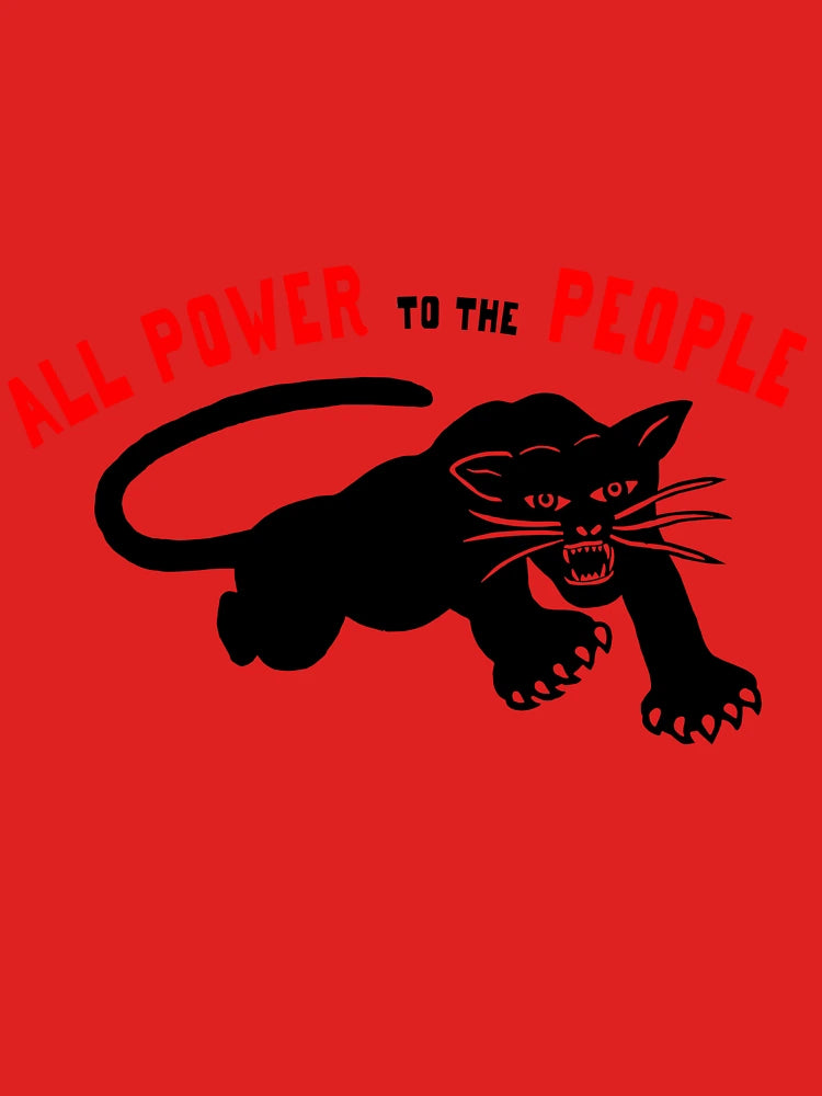 BLACK PANTHERS: 'All Power to the People': Original Black with Red Text on Cream Classic T-Shirt