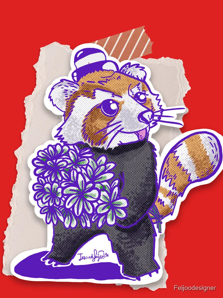 Gallant Red Panda: Flowers for you Classic T-Shirt