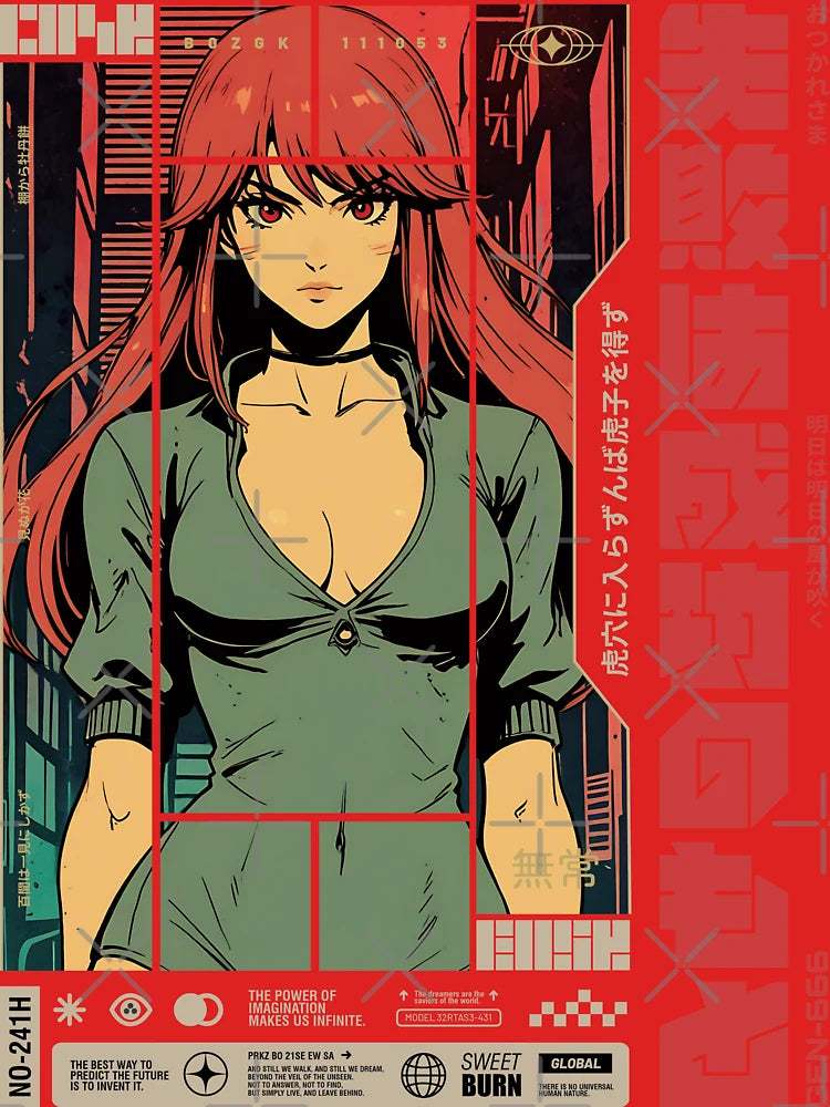 Red-haired woman in Tokyo Classic T-Shirt
