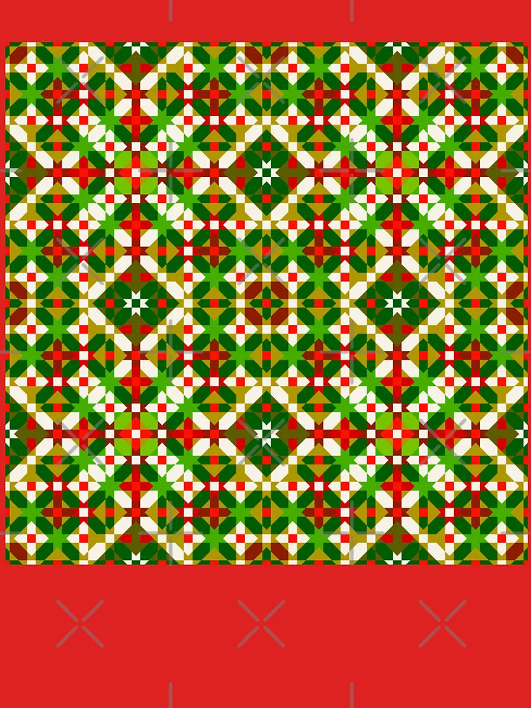 Red and Green Berber Carpet Geometric Mosaic Classic T-Shirt