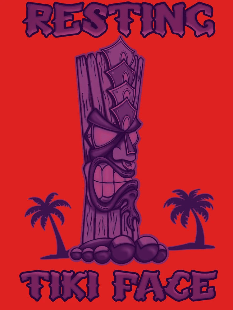 Resting Tiki Face (Purple) Classic T-Shirt