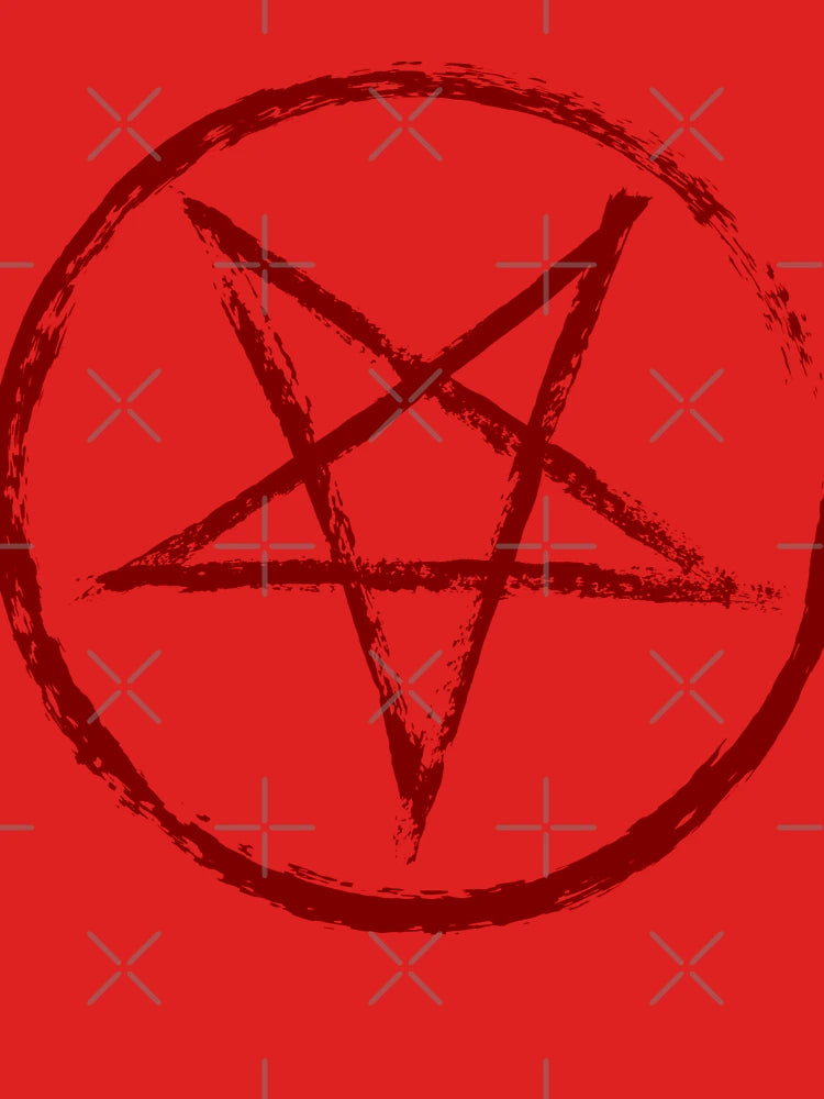 Red Worn Pentagram Classic T-Shirt