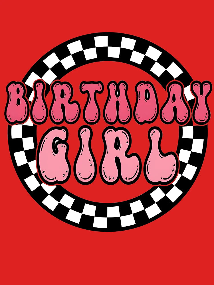 Birthday Girl Retro Groovy Checkered Pink Classic T-Shirt