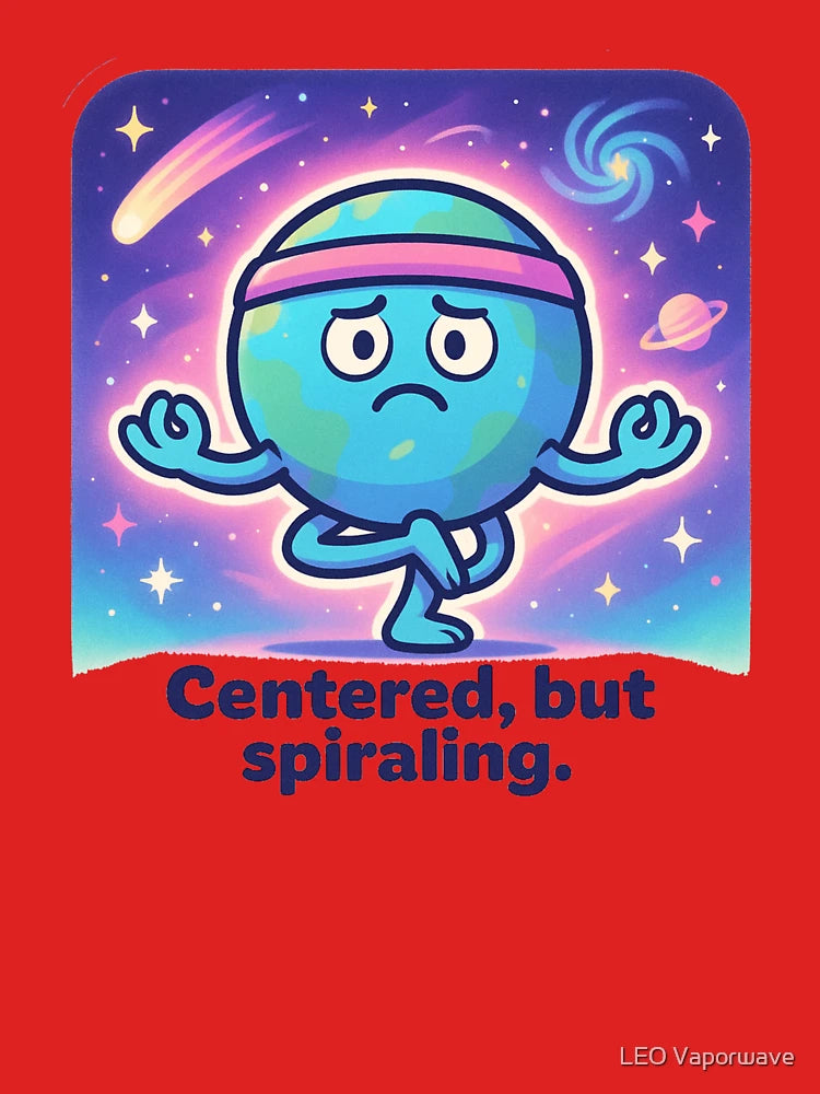 Centered but Spiraling – Funny Yoga Planet Shirt, Vaporwave Cartoon Space Design Classic T-Shirt
