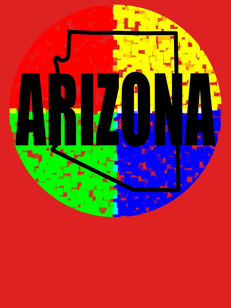 Arizona On A Red Yellow Green Blue Circle Classic T-Shirt