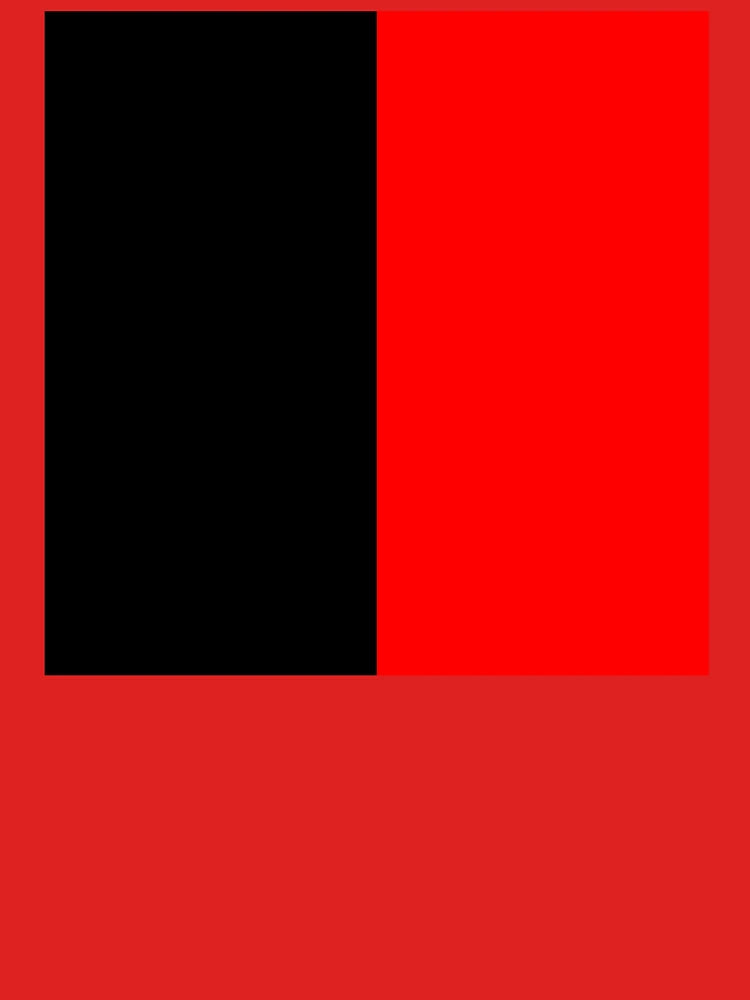 Minimalist Black and Treu Red Halves Classic T-Shirt