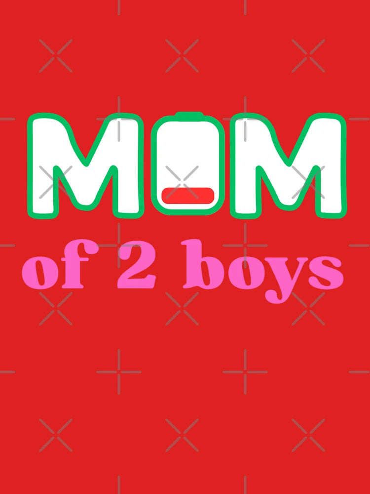 Tired Mom of 2 Boys | Funny Low Battery Mom Life Design Classic T-Shirt