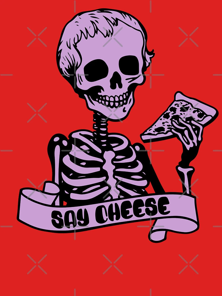 Say Cheese – Grunge Skeleton Pizza Shirt (Muted purple) Classic T-Shirt