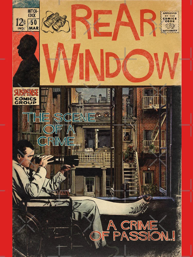 Rear Window - Alfred Hitchcock Comic Book Fan Art Classic T-Shirt