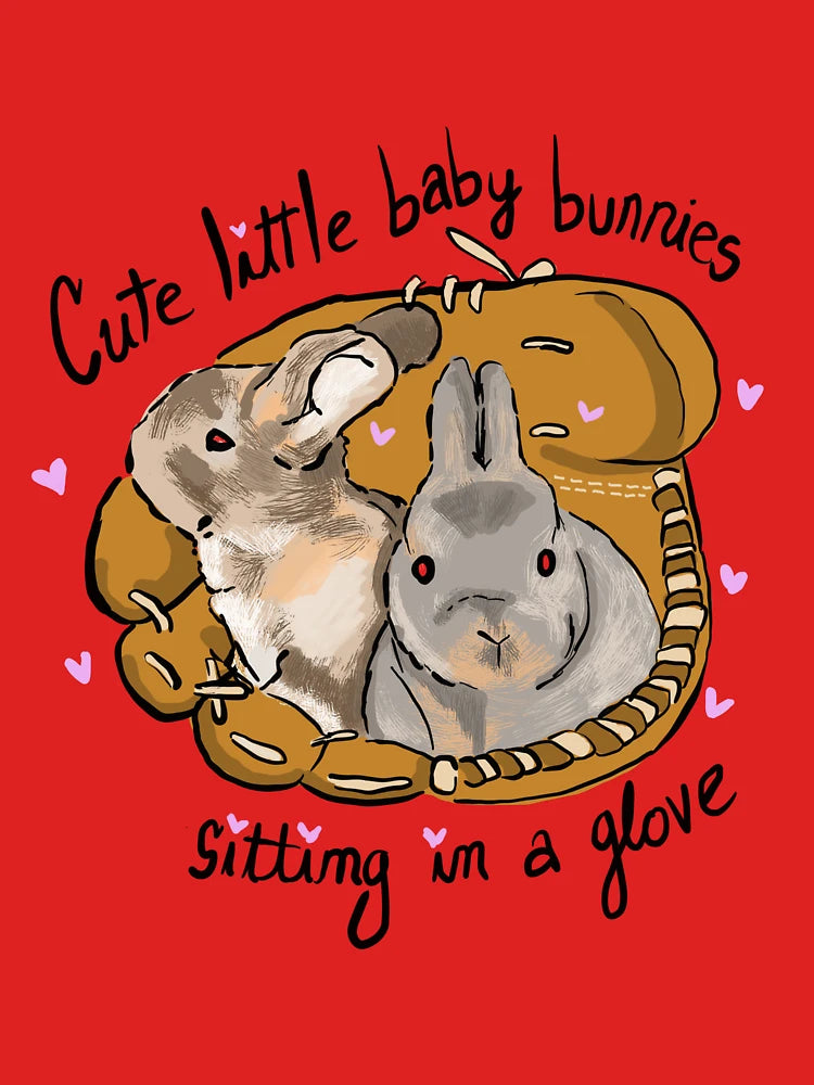 Cute little baby bunnies sitting in a glove Classic T-Shirt