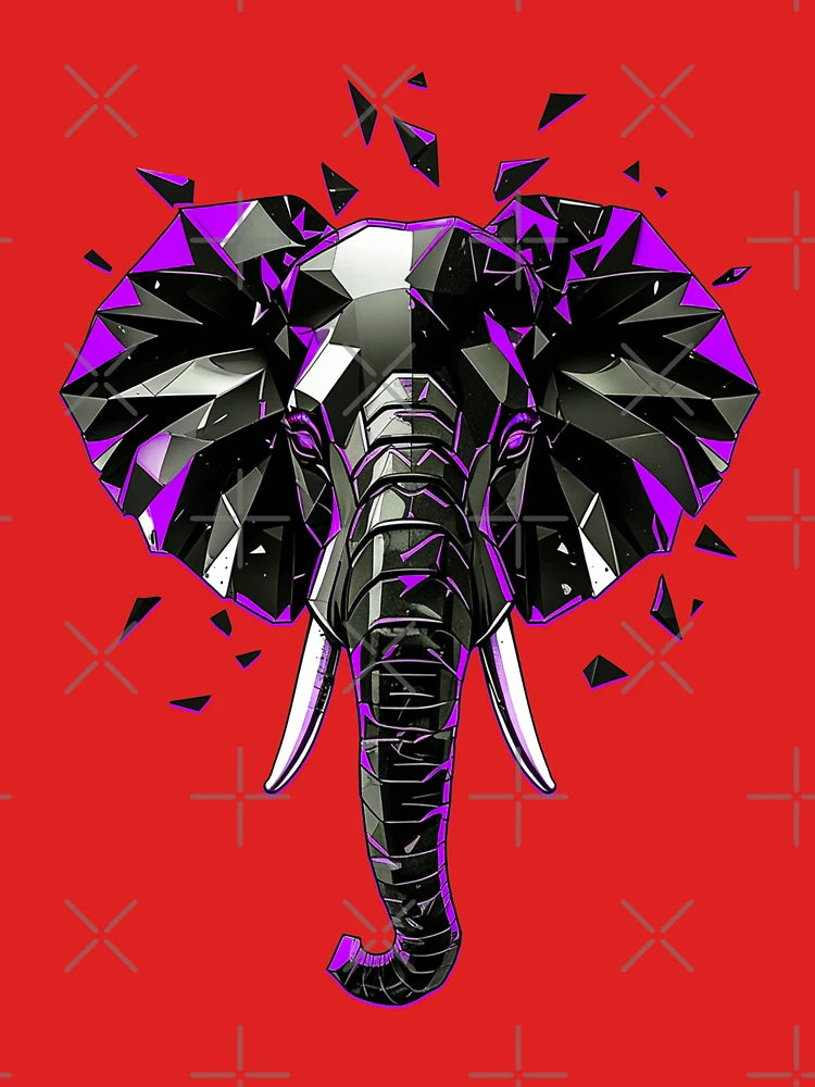 Elephant Abstract Art - Purple Classic T-Shirt