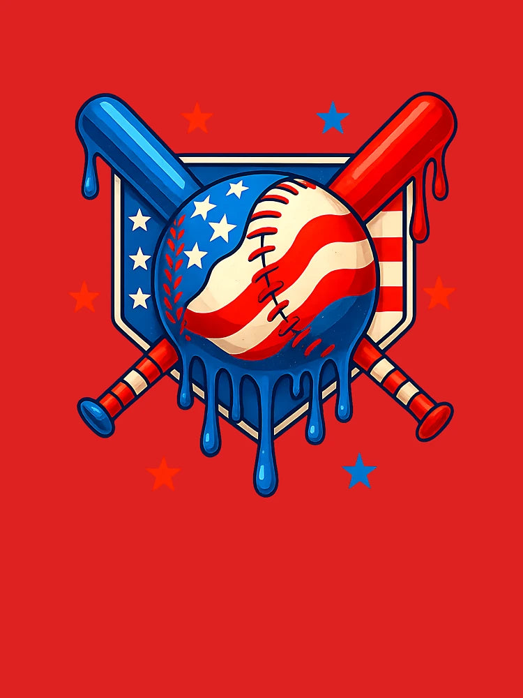 4th Of July Baseball Drip Patriotic American Flag Boys Mens Classic T-Shirt