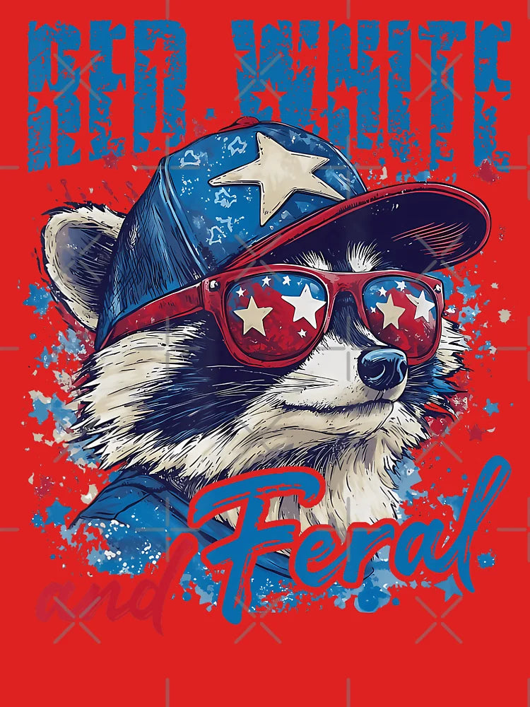 Raccoon 4Th Of July Funny Patriotic Cute Red White And Feral Classic T-Shirt