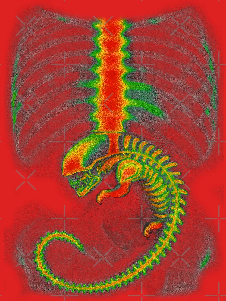 Alien Radiography, X-Ray. Red Classic T-Shirt